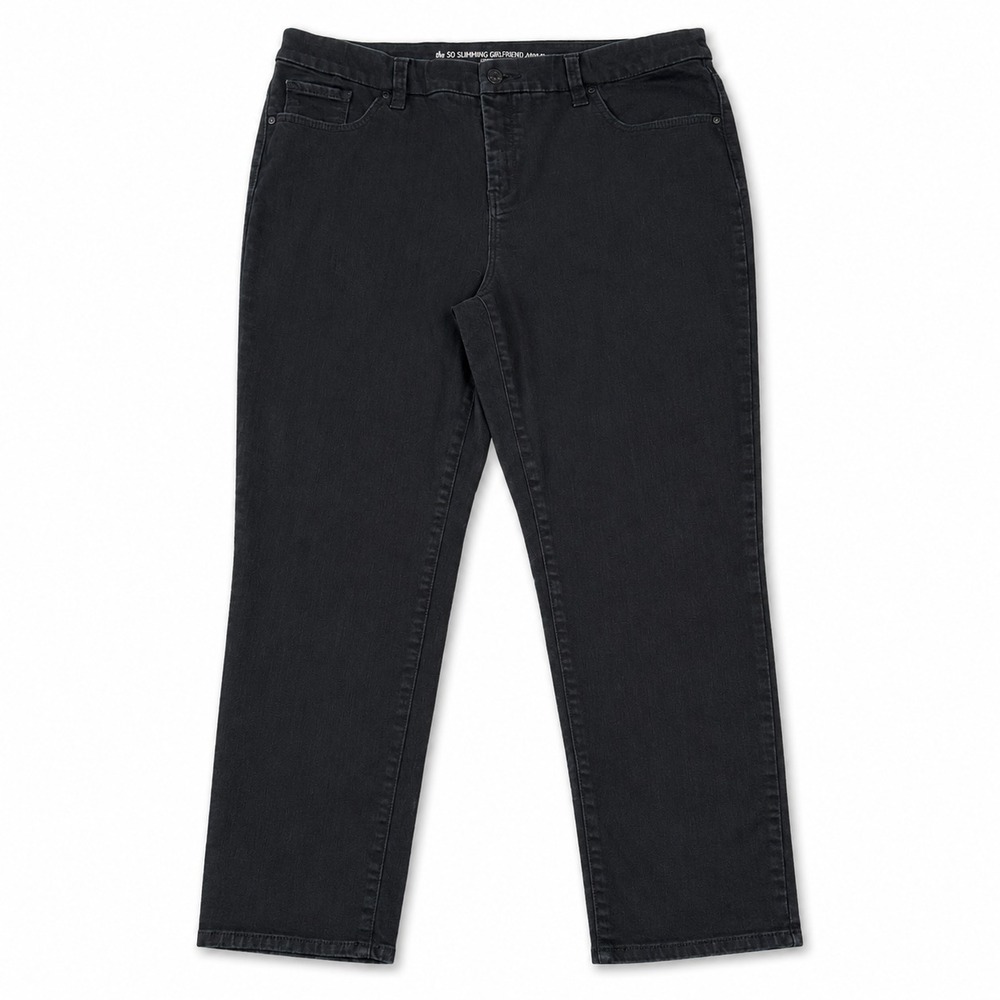 Chicos So Slimming Girlfriend Ankle Jean US Size 14 - 2R High Rise Black Denim